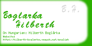 boglarka hilberth business card